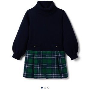 Janie and Jack plaid drop waist turtleneck sweater dress